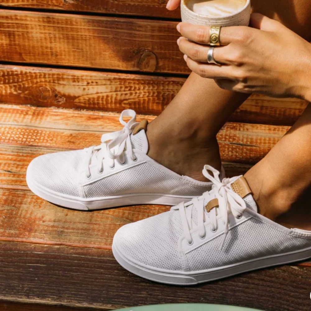 OluKai Women's Cream Mesh Athletic Shoes